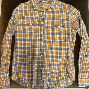 Lucky Brand Men's Mustard and Gray Flannel Button Down